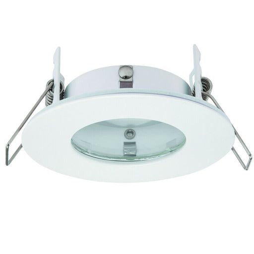 IP65 Bathroom Slim Round Ceiling Downlight Matt White Recessed GU10 LED Lamp Loops