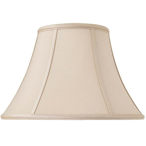 14" Inch Luxury Bowed Tapered Lamp Shade Traditional Oyster Silk Fabric & White Loops
