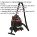 1100W Wet & Dry Vacuum Cleaner - 30L Drum Capacity - Includes Accessory Tool Kit Loops