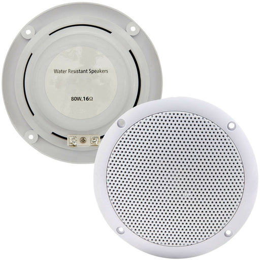 2x Moisture Resistant Ceiling Speakers 80W 16Ohm 5" Kitchen Bathroom 2 Way Loud Loops