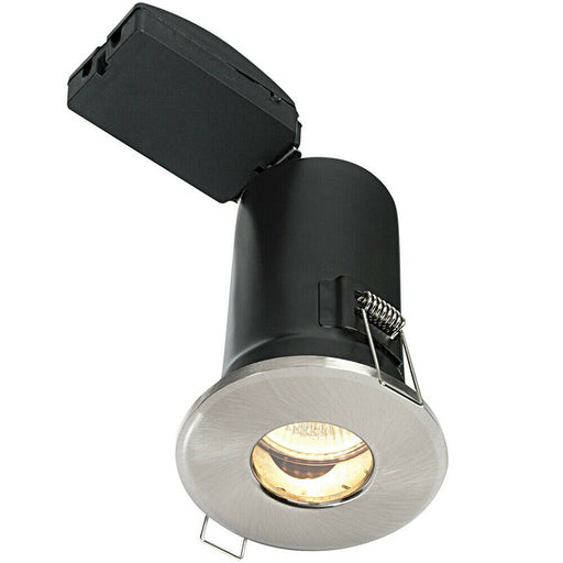 IP65 Bathroom FIRE RATED GU10 Lamp Ceiling Down Light Nickel PUSH FIT FAST FIX Loops