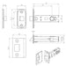 Door Handle & Latch Pack Satin Steel Modern Slim Lever Screwless Square Rose Loops