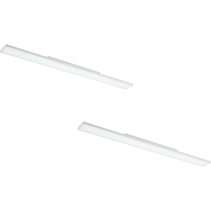 2 PACK Wall / Ceiling Light White 1200mm Slim Strip Panel 20W LED 4000K Loops