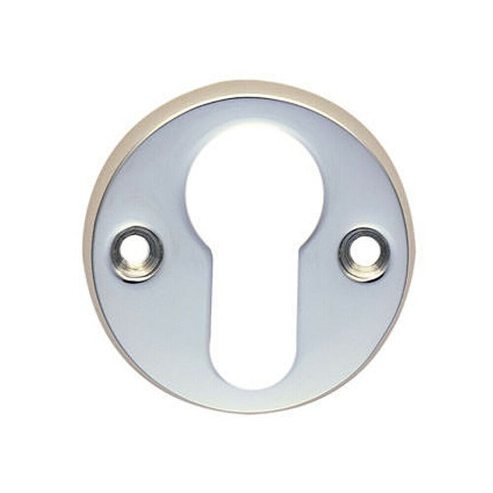 45mm Euro Profile Open Escutcheon 8mm Depth Polished Chrome Keyhole Cover Loops