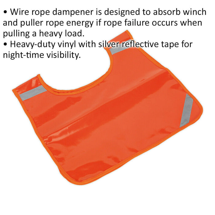 Wire Rope Protective Cover & Dampener - Heavy Duty Vinyl - Reflective Tape Loops