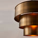 Hanging Ceiling Pendant Light AGED BRASS 3 Ring Metal Shade Lamp Bulb Holder Loops