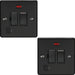 2 PACK 13A DP Switched Fuse Spur & Flex Outlet MATT BLACK & Black Isolation Loops