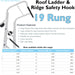 19 Rung Roof Ladder & Ridge Safety Hook Single Section 4.9m Tile Grip Steps Loops