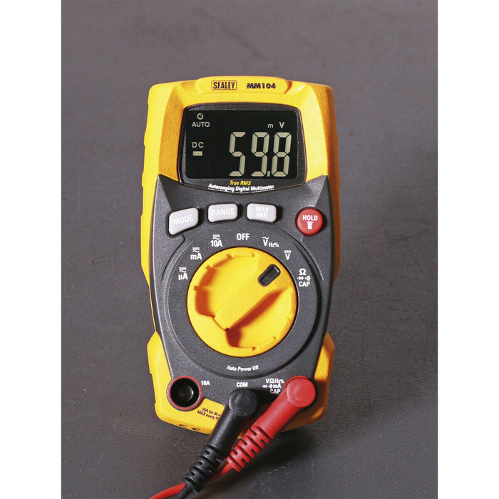 Premium Auto-Ranging Digital Multimeter - LCD Display - Plastic Housing Loops