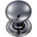 Round Victorian Cupboard Door Knob 38mm Dia Polished Chrome Cabinet Handle Loops