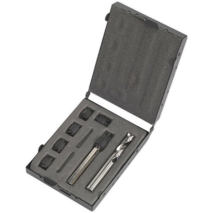 9 Piece Spot Weld Cutter & Drill Bit Set - Spring Loaded Centre - HSS Cobalt Loops