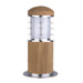 Outdoor IP55 Bollard Light Stainless Steel & Teak LED E27 15W Loops