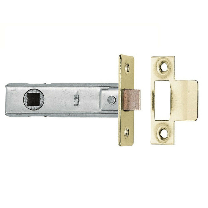 64mm Tubular Mortice Door Latch Plates & Fixings Included Electro Brassed Loops