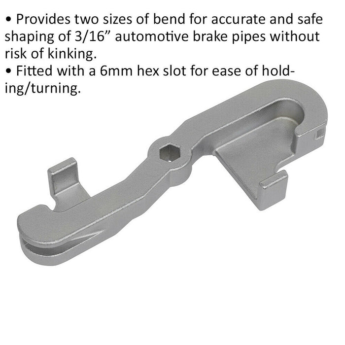 Handheld Brake Pipe Bender - Suitable for 3/16" Automotive Pipes - 6mm Hex Slot Loops