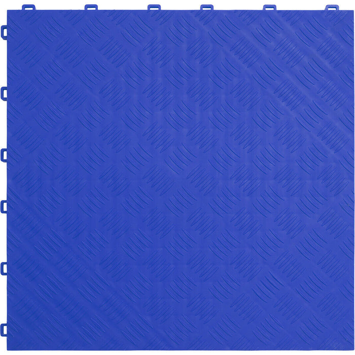 9 PACK Heavy Duty Floor Tile - PP Plastic - 400 x 400mm - Blue Treadplate Loops