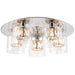 Flush Ceiling Mount Light Chrome Crystal Chandelier Round Modern Bulb Pendant Loops