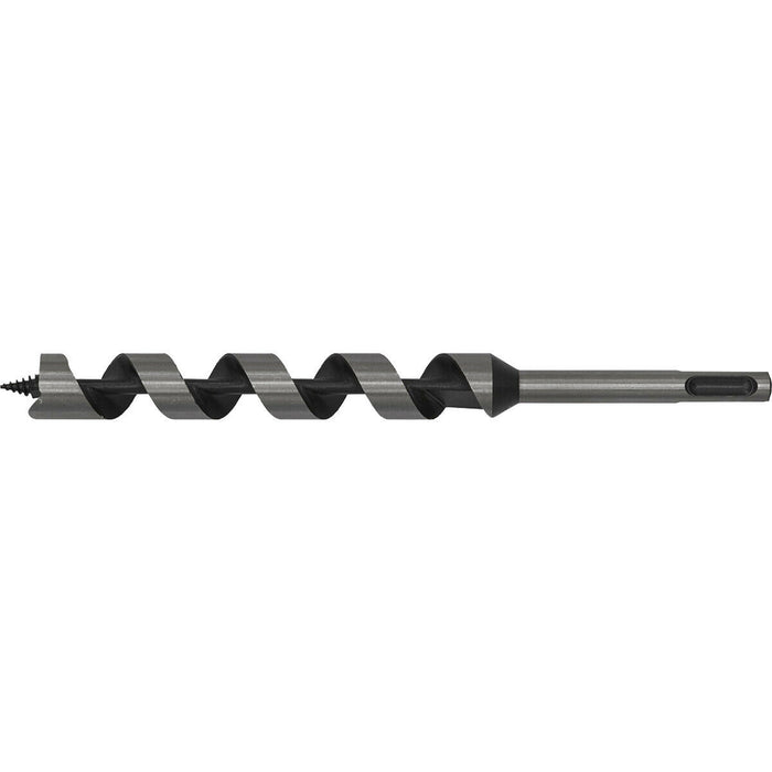 19 x 225mm SDS Plus Auger Wood Drill Bit - Fully Hardened - Smooth Drilling Loops