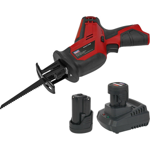12V Cordless Reciprocating Saw - Includes 2 x 1.5Ah Batteries & Charger - Bag Loops