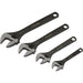4 Piece Wrench Set - Four Adjustable Drop Forged Steel Wrenches - Various Sizes Loops