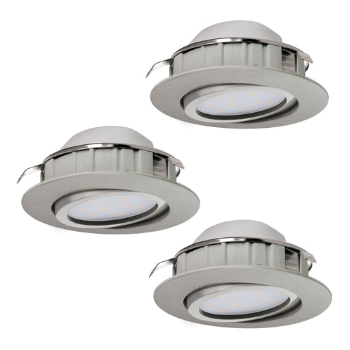 3 PACK Flush Ceiling Downlight Satin Nickel Adjustable 6W Built in LED Loops