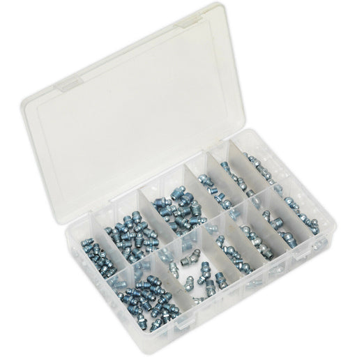 115 Piece Grease Nipple Assortment - Straight 45° & 90° - Metric Sizing Loops