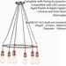 Multi Light Ceiling Pendant AGED COPPER 6 Lamp Industrial Chandelier Bulb Holder Loops