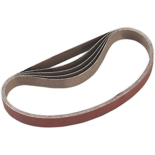 5 PACK - 20mm x 520mm Sanding Belts - 100 Grit Aluminium Oxide Slim Detail Loop Loops
