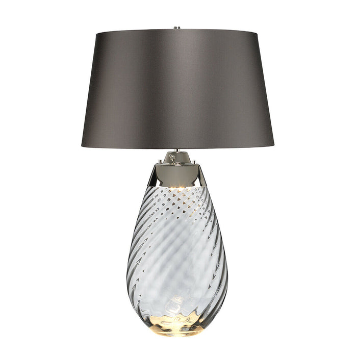 Table Lamp Smoke tinted Glass & Slate Shade LED E27 60W Bulb d01884 Loops