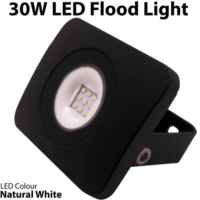 PREMIUM Slim Outdoor 30W LED Floodlight Bright Security IP65 Waterproof Light Loops