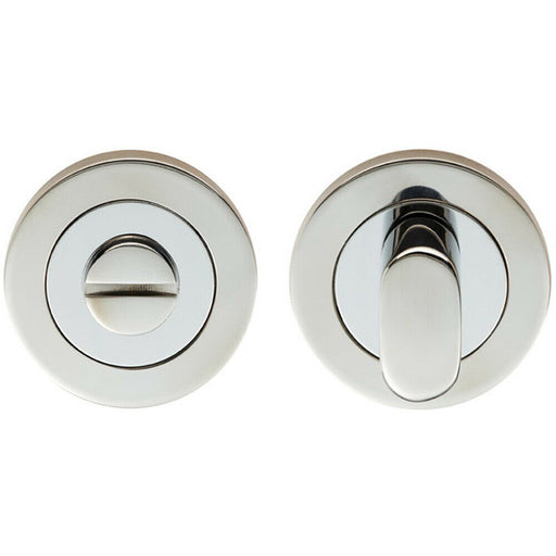 Round Thumbturn Lock and Release With Indicator Bright Stainless Steel Loops