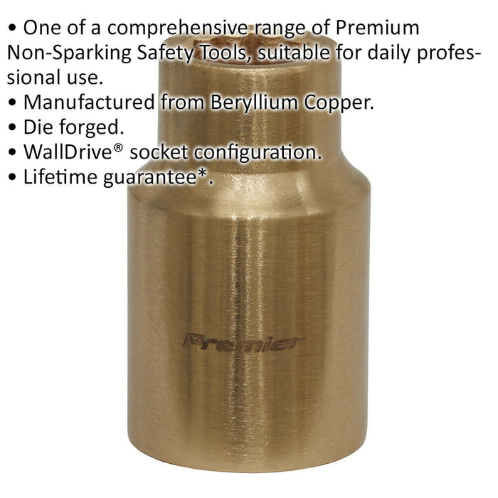 11mm Non-Sparking WallDrive Socket - 1/2" Square Drive - Beryllium Copper Loops