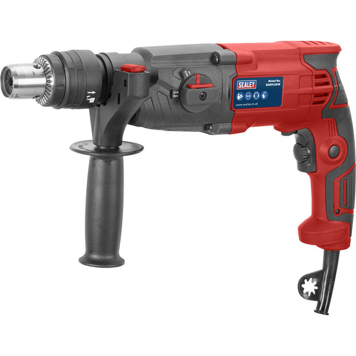 750W SDS Plus Rotary Hammer Drill - Variable Speed Control - Double Chuck Loops