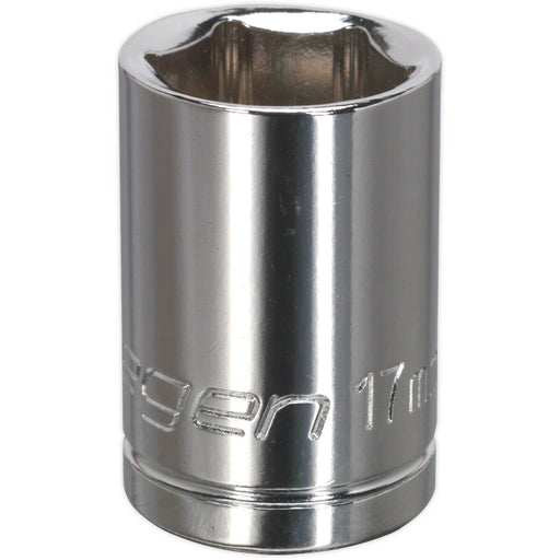 17mm Chrome Plated Drive Socket - 1/2" Square Drive - High Grade Carbon Steel Loops