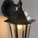 IP44 Outdoor Wall Light Black Rust Proof & Glass Lamp Traditional Porch Lantern Loops