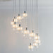 Multi Light Ceiling Pendant 12 Bulb Chrome & Crystal Chandelier Height Drop Lamp Loops