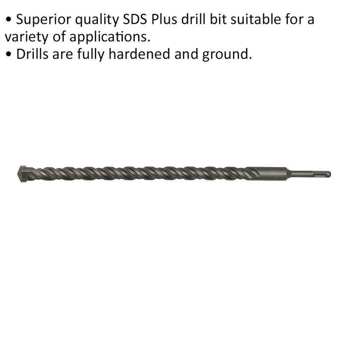 24 x 450mm SDS Plus Drill Bit - Fully Hardened & Ground - Smooth Drilling Loops