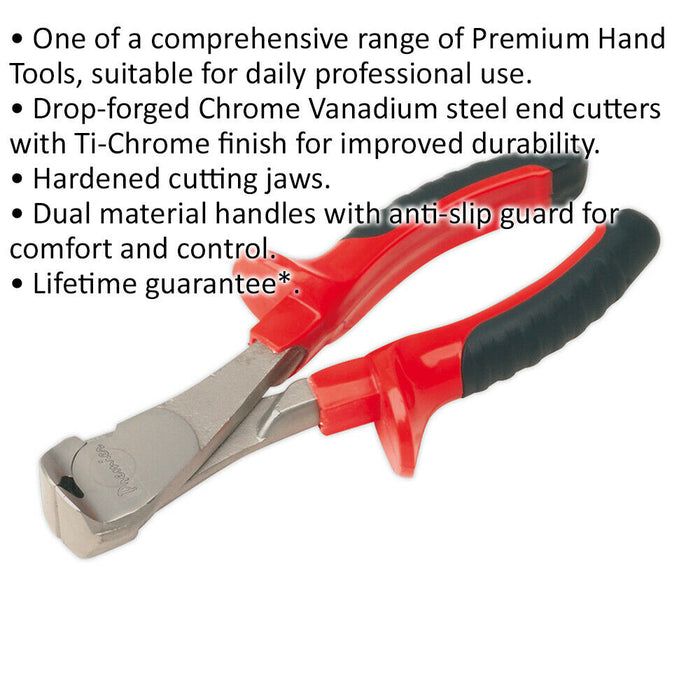 165mm End Cutter Pliers - Hardened 5mm Cutting Jaws - Drop Forged Steel Loops