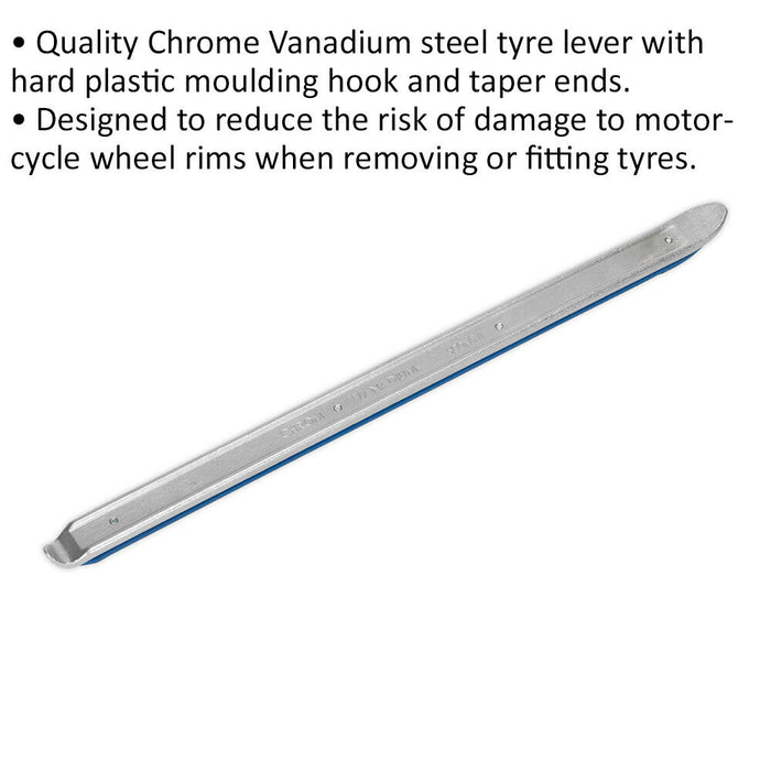 500mm Motorcycle Tyre Iron Lever Bar & Plastic Moulding - Prevents Rim Damage Loops