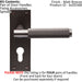 4x PAIR Knurled Round Handle on Slim Euro Lock Backplate 150 x 50mm Matt Bronze Loops