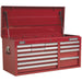 1025 x 435 x 490mm RED 14 Drawer Topchest Tool Chest Lockable Storage Cabinet Loops