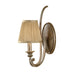 Wall Light Curved Design Gold Shade Mushroom Pleat Silver Sand LED E14 60W Loops