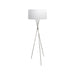 Floor Lamp Light Satin Nickel Shade White Silver Fabric Pedal Switch Bulb E27 Loops