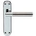 Door Handle & Latch Pack Chrome & Satin Nickel Modern Round Bar on Backplate Loops