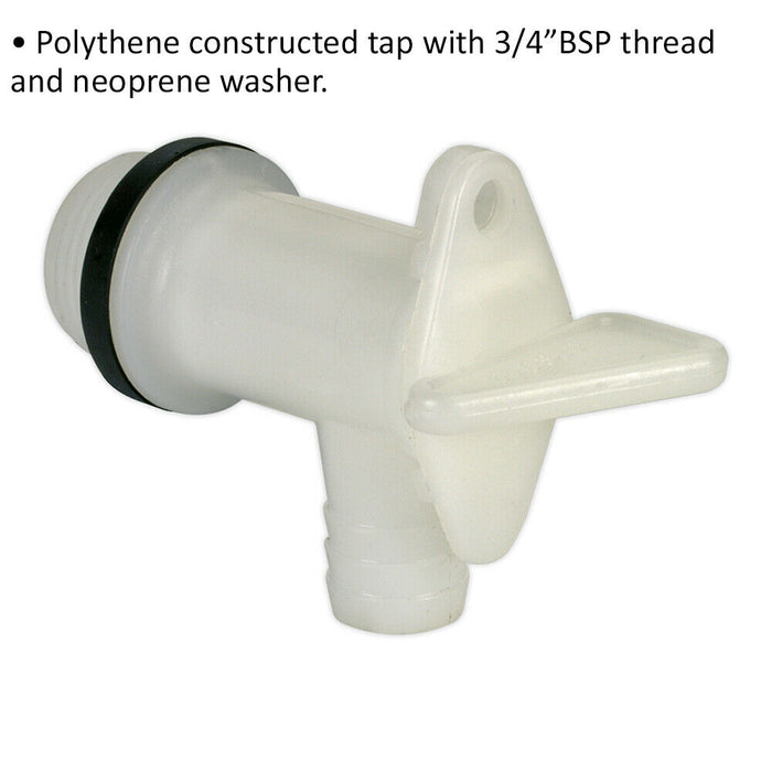 Lockable Drum Tap - 3/4" BSP Thread - Neoprene Washer - Polythene Construction Loops