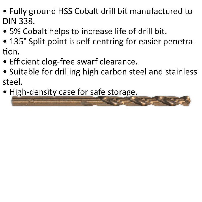 5 PACK 12mm Fully Ground HSS Cobalt Drill Bit - Long Life Clog Free Drill Bit Loops