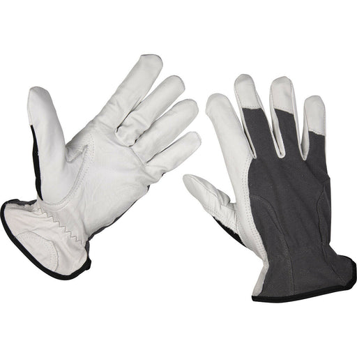 PAIR PREMIUM Cool Hide Gloves - Extra Large - Full Grain Cowhide - Breathable Loops