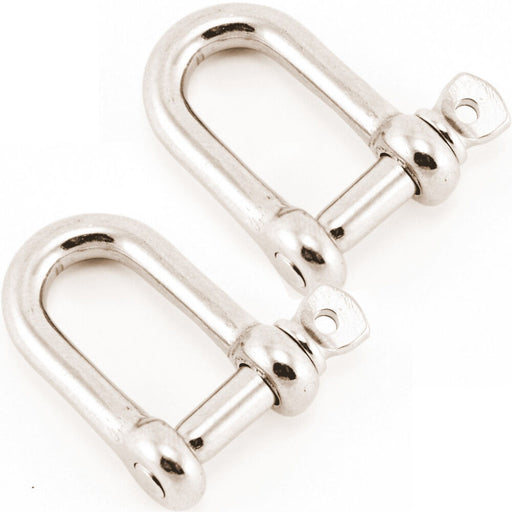2x 6mm Stainless Steel D Shackles Wire Rope Chain Coupling Joiner Link Bolt Loops