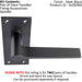 2x PAIR Flat Straight Handle on Slim Lock Backplate 150 x 50mm Matt Black Loops