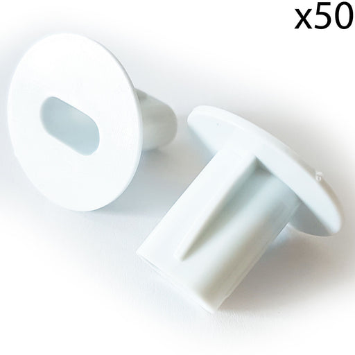 50x 8mm White Twin Shotgun Cable Bushes Through Wall Cover RG6 Coax Hole Tidy Loops
