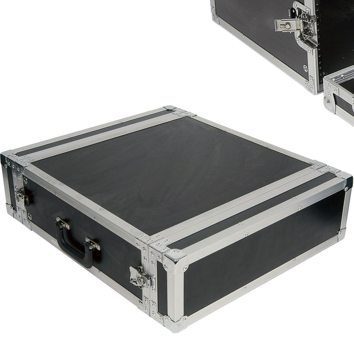 19" 3U Equipment Patch Panel Flight Case Transit Storage Handle DJ PA Mixer Box Loops